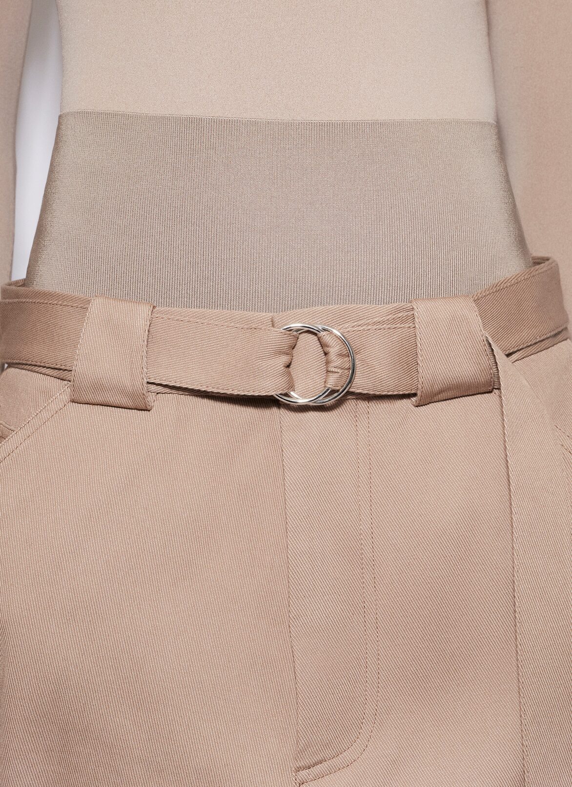 CARGO TROUSERS WITH KNIT BAND ALAÏA TAN CARGO TROUSERS WITH KNIT BAND